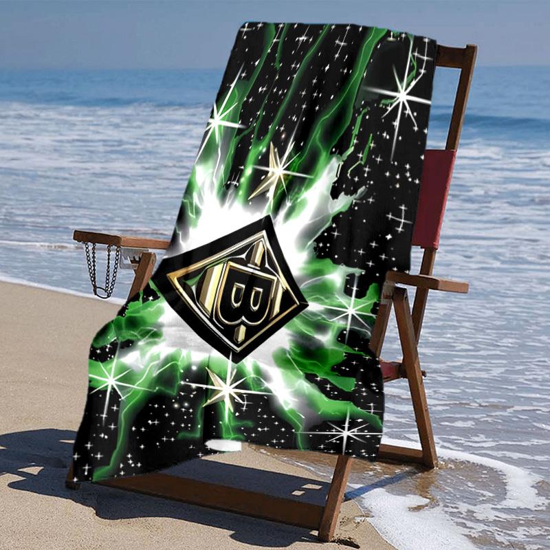 Beweis Strandtuch mit Borussia Mönchengladbach Logo Muster - weich, saugfähig, schnelltrocknend, maschinenwaschbar - perfekt zum Schwimmen, Camping, Baden