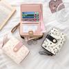 Printed Cute Bear Women's Wallet, Original Minimalist Japanese Style Tri-Fold Snap Closure Student Short Women's Coin Purse Clutch