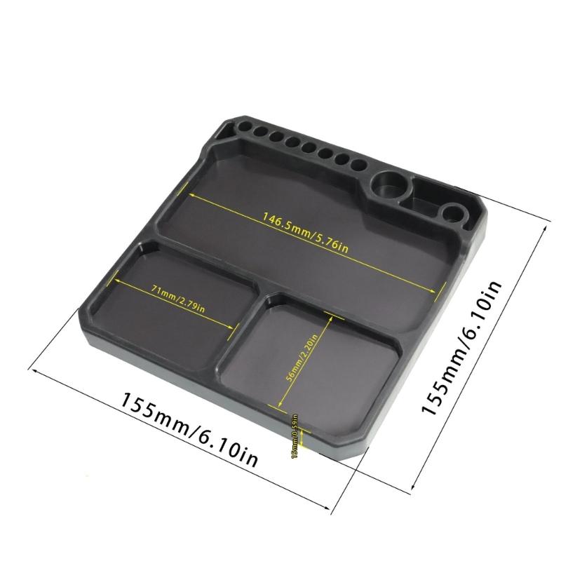Heat Resistant Plastic Organizers Tray Feature Integrated Magnetic Plate and Multiple Dividers for Neat Parts Storage