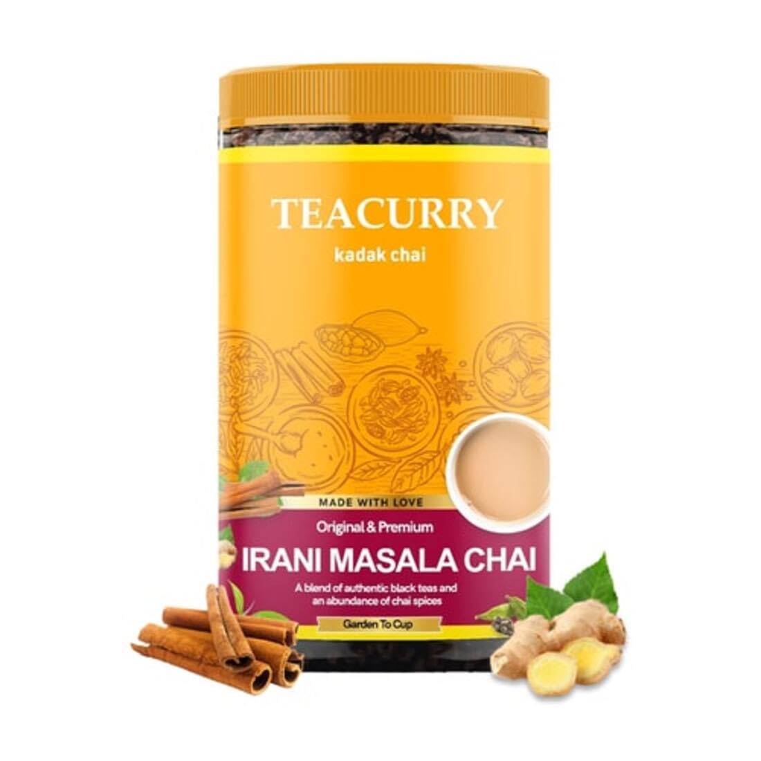 

TEACURRY Иранский Масала Чай (100 грамм, 50 чашек) - С черным чаем Ассам - 100% натуральный, ароматизированный настоящими ингредиентами | Освежающий и вкусный