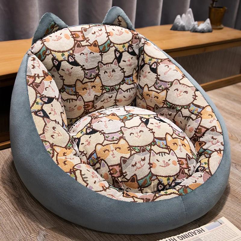 

Мультяшная подушка шириной 55 см, 3D, из ПП-хлопка, подушка-спинка, утолщенный ленивый диван, ковер для спальни, балкона, гостиной, кресло