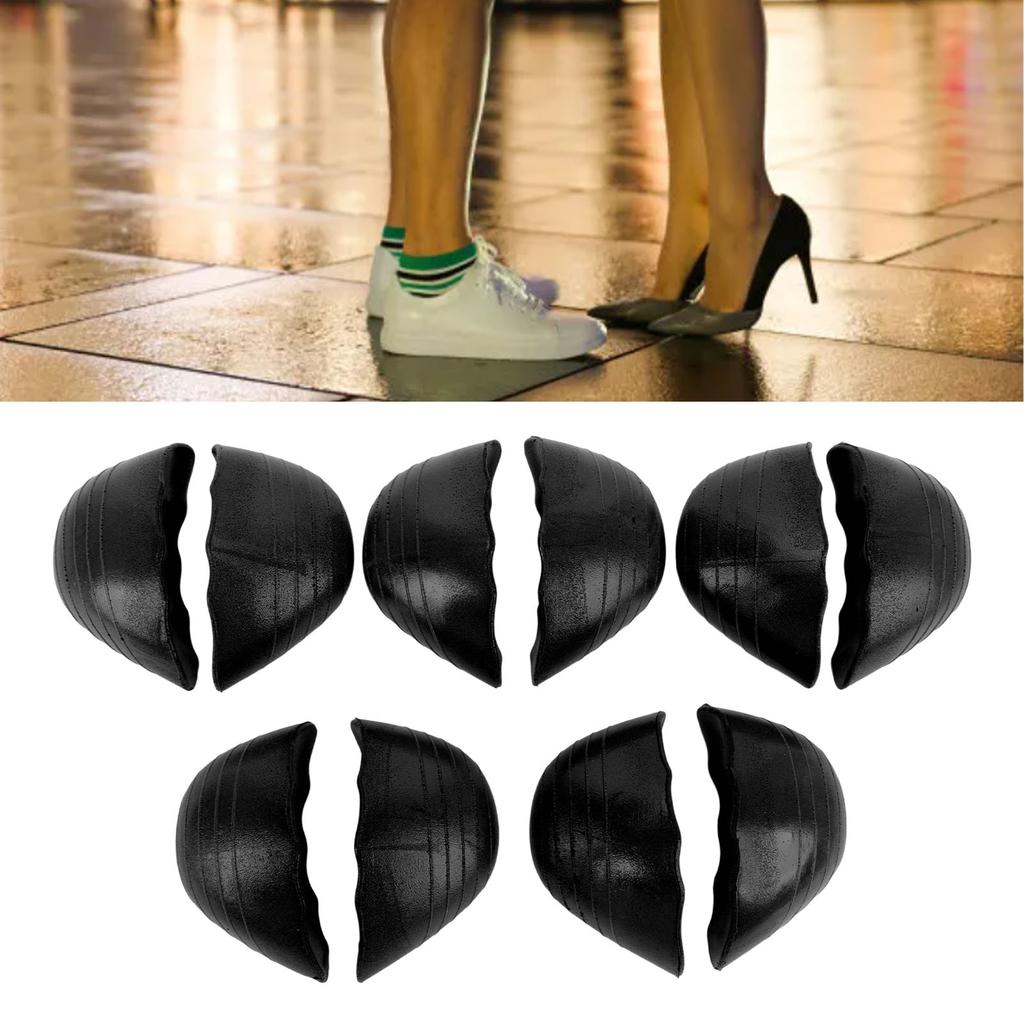 5 Pairs Round Toe Inserts Thickened PU Foam Shoe Size Reducer Non Slip Toe Cushion Filler for High Heels Sneakers Boots