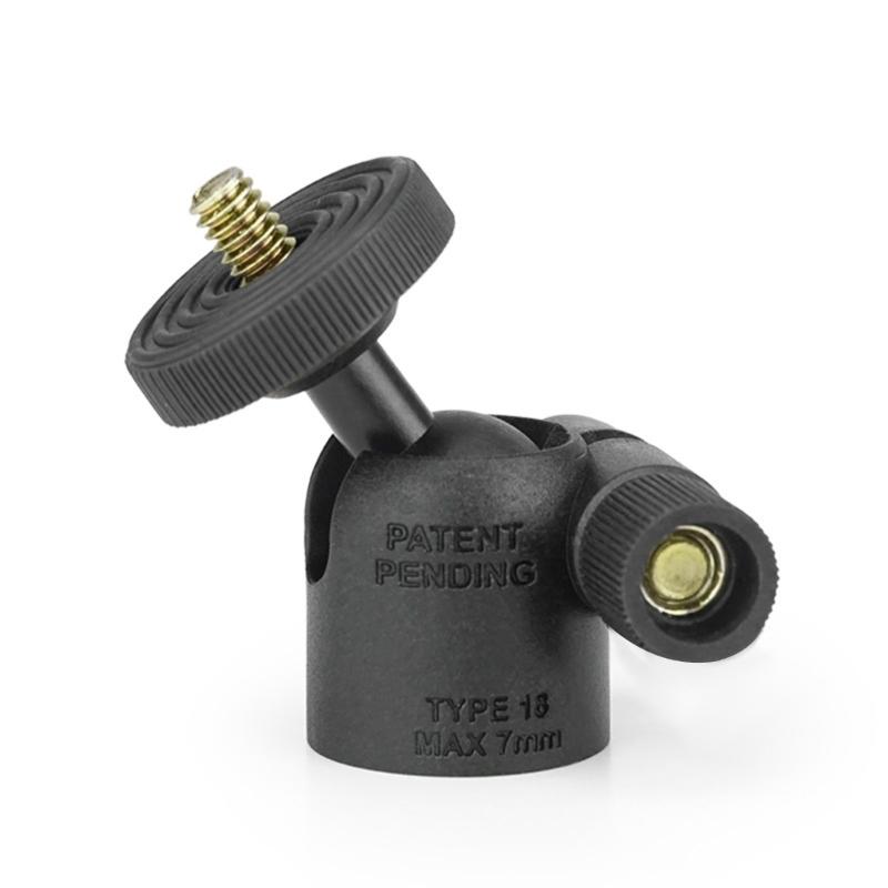 Mini Ball Head 1/4inch Screw Mount 360 Degree Rotatable for Camera Camcorder LED Light Bracket DSLR Camera Tripod Stand