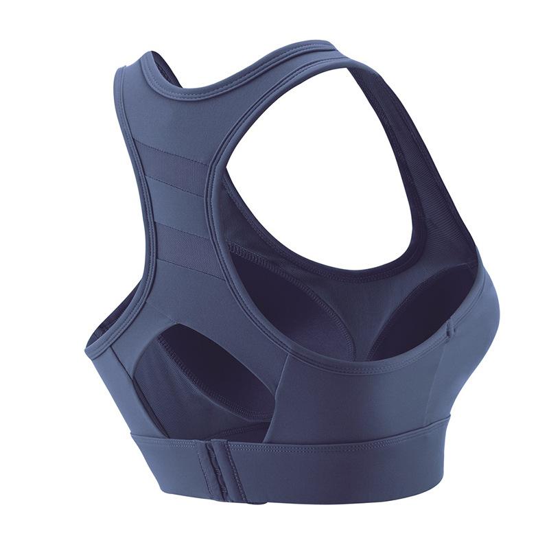 One-piece Fixed Cup High-strength Shockproof Gathered Sports Bra for Women Thin Style Beautiful Back Sports Bra