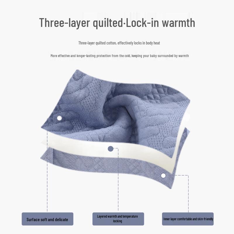 Unisex Baby Quilted Cotton Clothing Set for Spring, Autumn, Winter - Thick, Warm, Temperature Locking