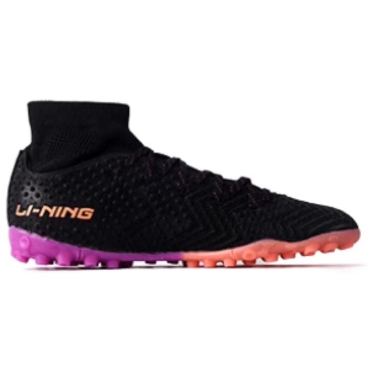 Li Ning Comfortable Breathable MG Soft Ground Football Shoes Men Football Shoes Black Pink YSFU013-3
