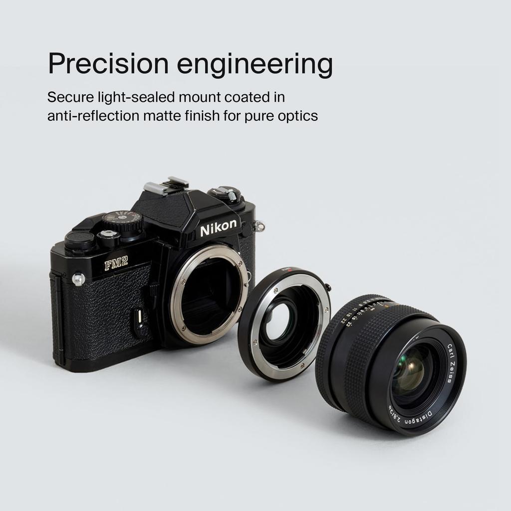 Urth Lens Mount Compatible with Lenses to Nikon F Cameras Optical Adapter Contax/Yashica (C/Y) (Includes Glass)