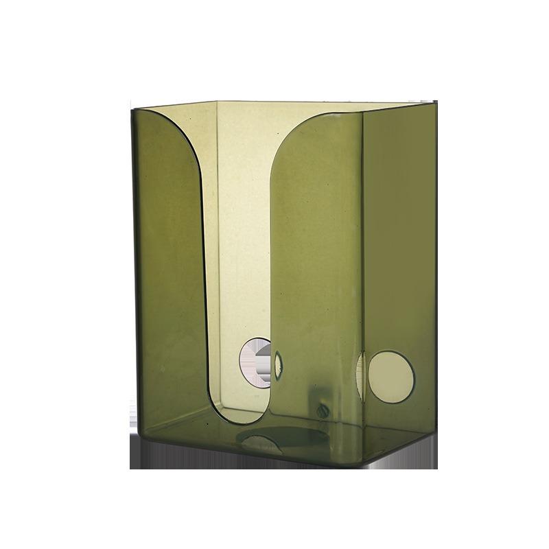 

Неперфорированная коробка для салфеток, Настенная коробка для салфеток, Подвесная кухонная, ванная и гостиная клейкая коробка для салфеток зелёный/прозрачный