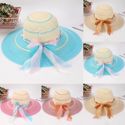 Ladies' Sun Visor Hat, Beach Grass Hat, Foldable Sun Hat