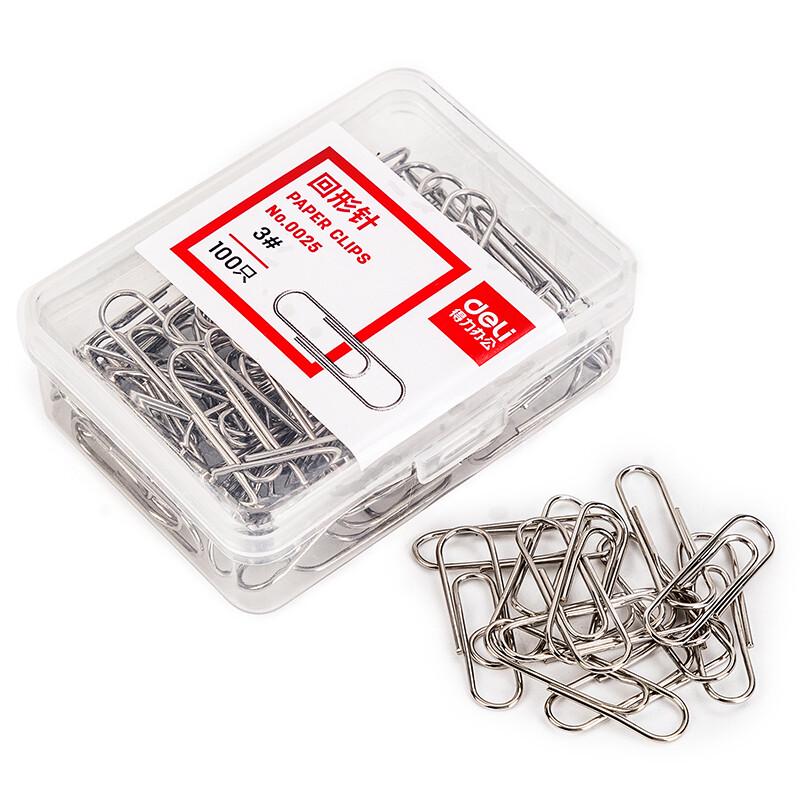 Deli No. 3 Silver Metal Paper Clips