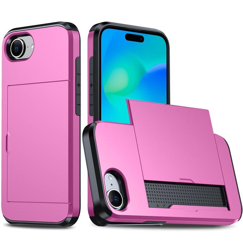 Applicable To IPhone16e Mobile Phone Case Apple 15 Slide Cover Card Two-in-one Wallet 7/8Plus Protective Case SE3