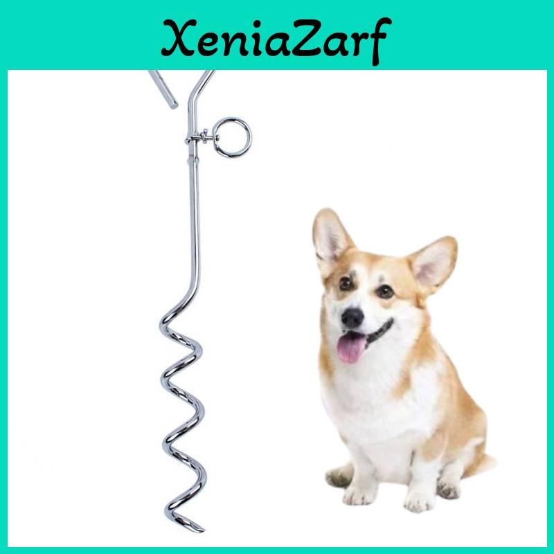 Outdoor Zink-Chrom Hundespieß mit einziehbarer Leine für Haustiertraining und Sicherheit im Garten