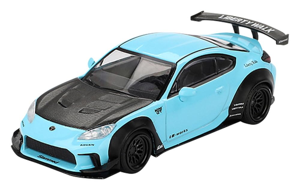MINI GT Skala Toyota GR86 Babyblå Ferdig Modell 1/64 LBNation (Venstrekjøring) MGT00873-BL