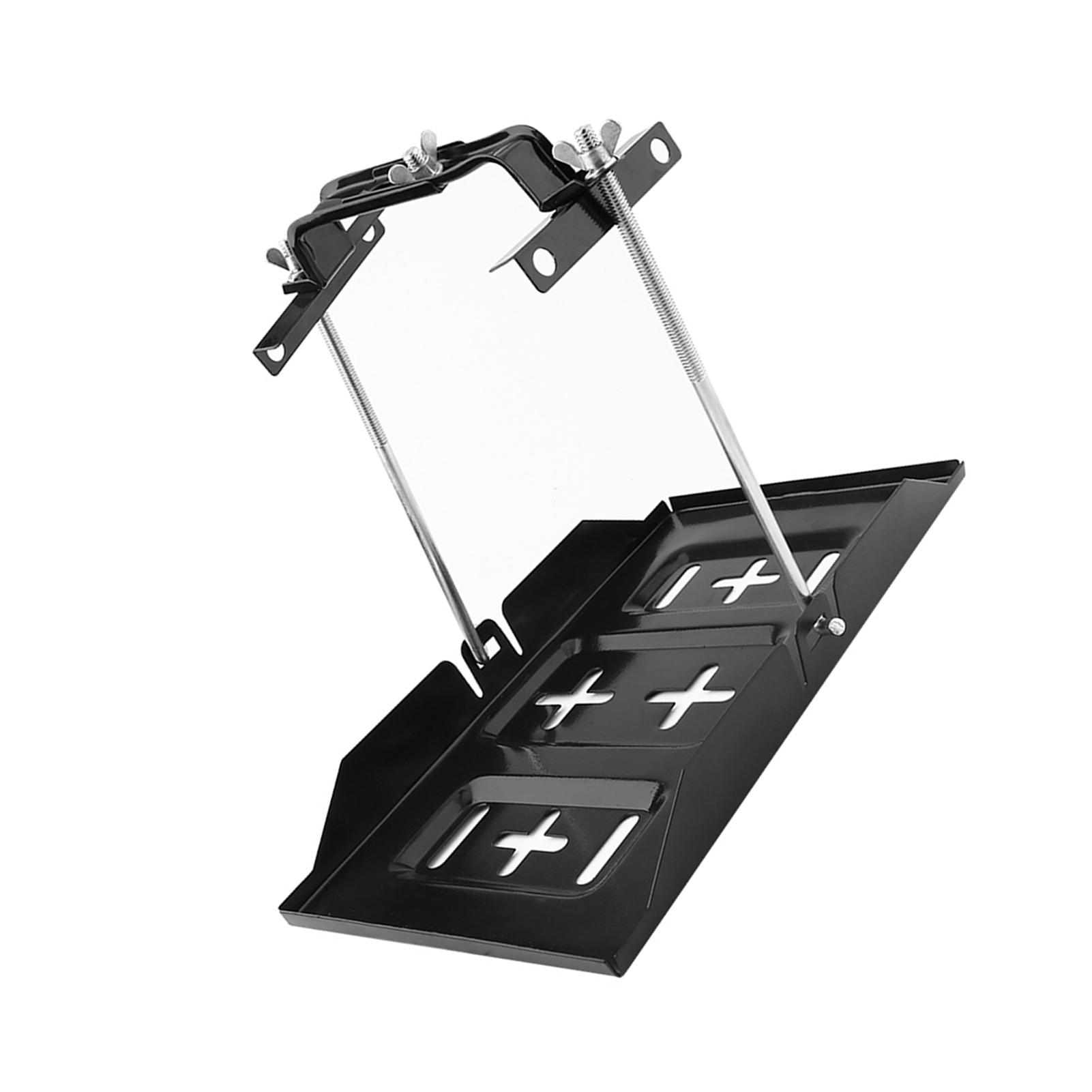 

Universal Iron Car Battery Tray Adjustable Hold Down Clamp Kit белый