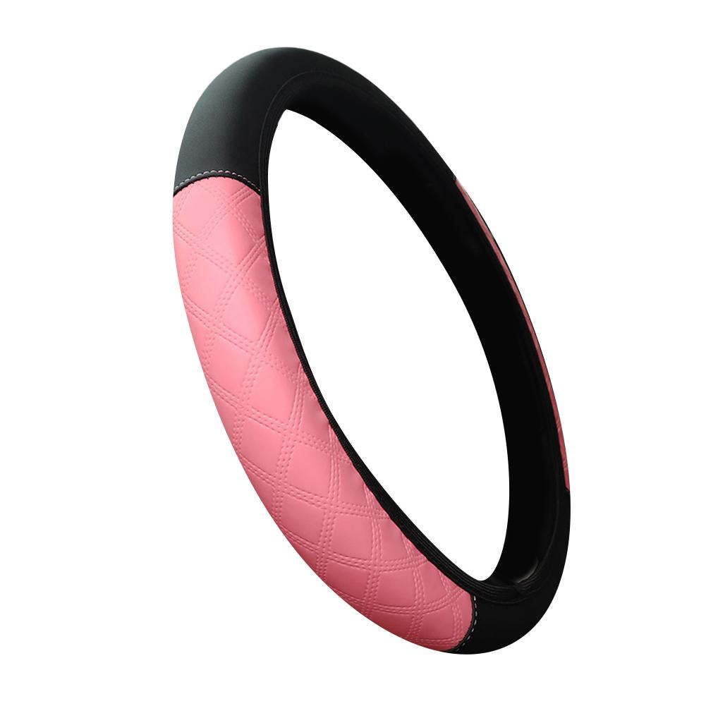 PU Leather Steering Wheel Cover with Breathable Material and Anti Slip Features for 15 Inch Car Wheels Improving Driving Safety