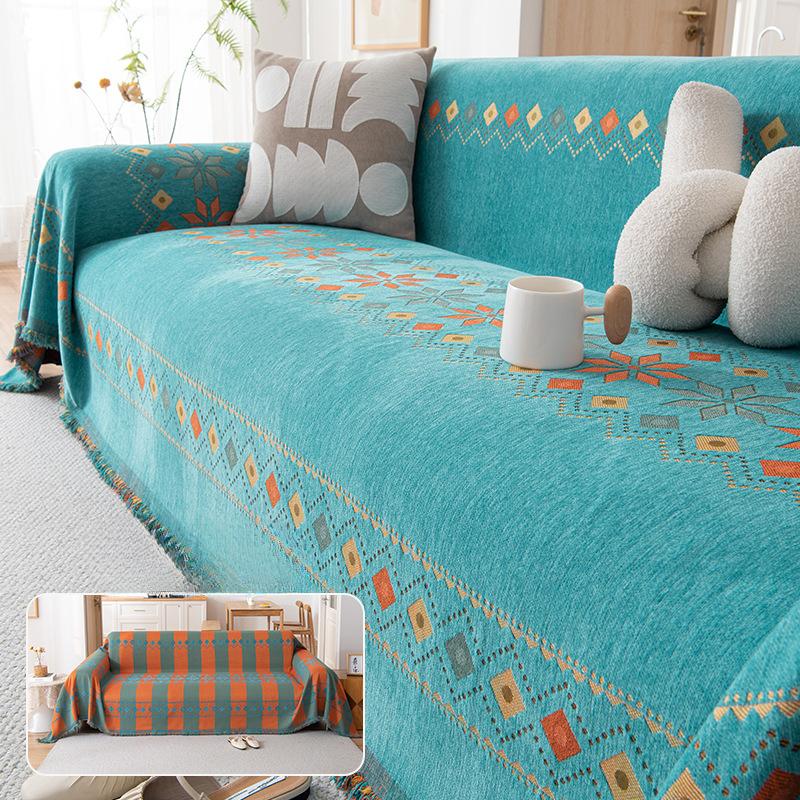 Bohemian Chenille Sofa Towel Four Seasons Universal Full Covered Sofa Cover Towel Non-Slip Sofa Cover Double-Sided Available