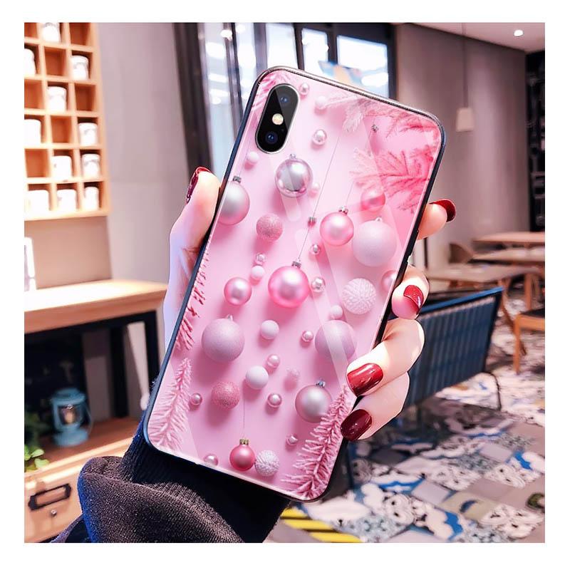 Winter Christmas Glass phone case For Samsung S25 S24 S23 S22 Ultra S24 Plus A55 A16 A54 A15 A56 A36 S25 FE