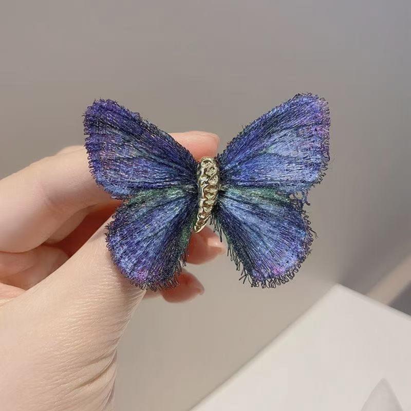 Vintage Embroidered Butterfly Brooch Corsage for Women Enamel Insect Jewelry Dress Accessories Scarf Clothes Decoration