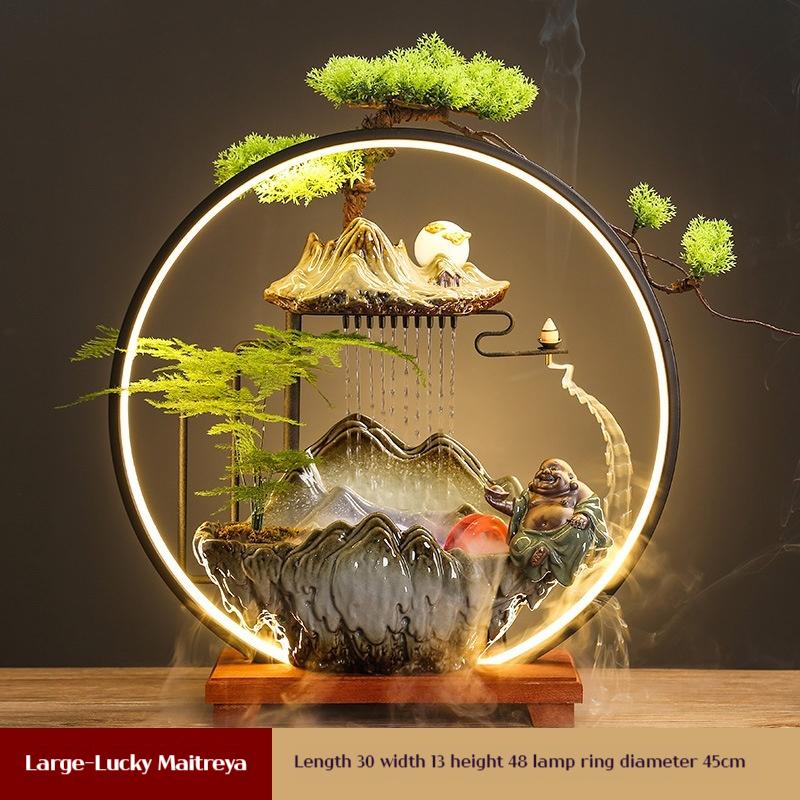 Китайские украшения в виде струящейся воды для домашнего использования, циркулирующие водные дождевые занавески, увлажнители воздуха, благовония в виде конусов с обратным потоком