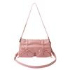IELGY Ladies Diagonal Bag Bow One-Shoulder Underarm Pleated Simple