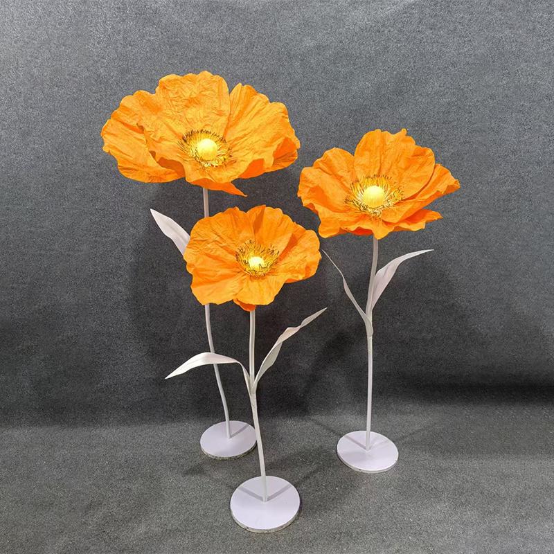 Giant Handmade Poppy Aisle Flowers for Wedding Background Decoration