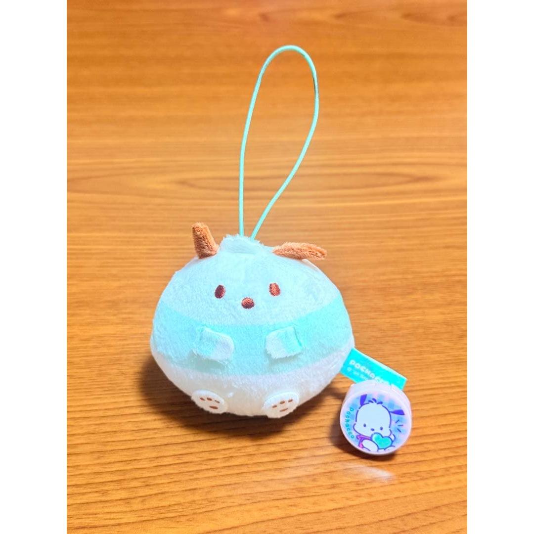 Pochacco stuffed animal, strap & ring