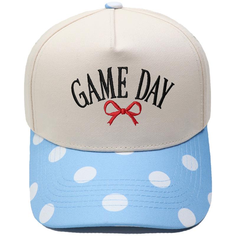 GAME DAY Bow Embroidery Color Matching Truck Hat Race Day Ladies Support Shade Dad Hat