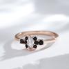 Unique Black With White Natural Zircon Ring For Women  Rose Gold Color Vintage Wedding High Quality Fine Daily Jewelry