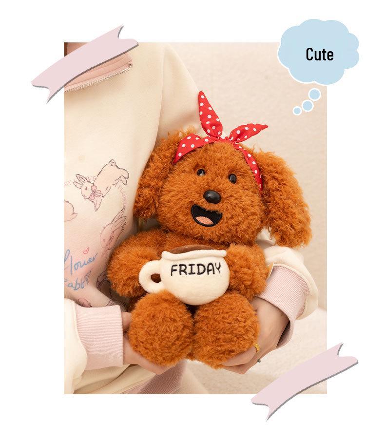 Sait Dudu Puppy Pose Plush Toy - Healing Teddy Dog Doll Gift Pillow for Girls
