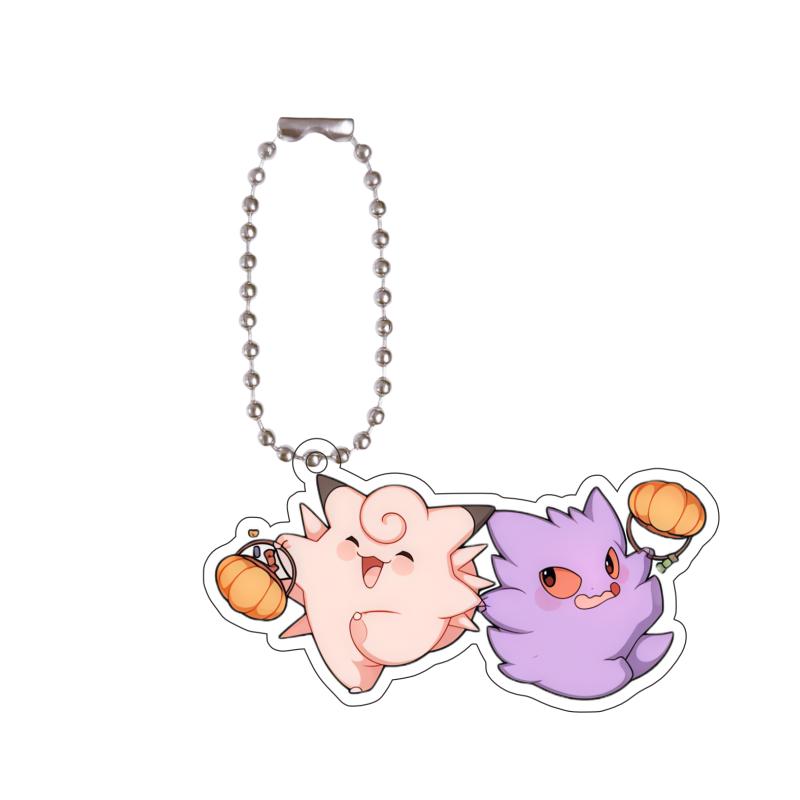 

Anime Cartoons Acrylic Keychain for Butterfree Espeon Umbreon Gengar Clefable Q Version Self-Made Acrylic Key Buckle Key Ring