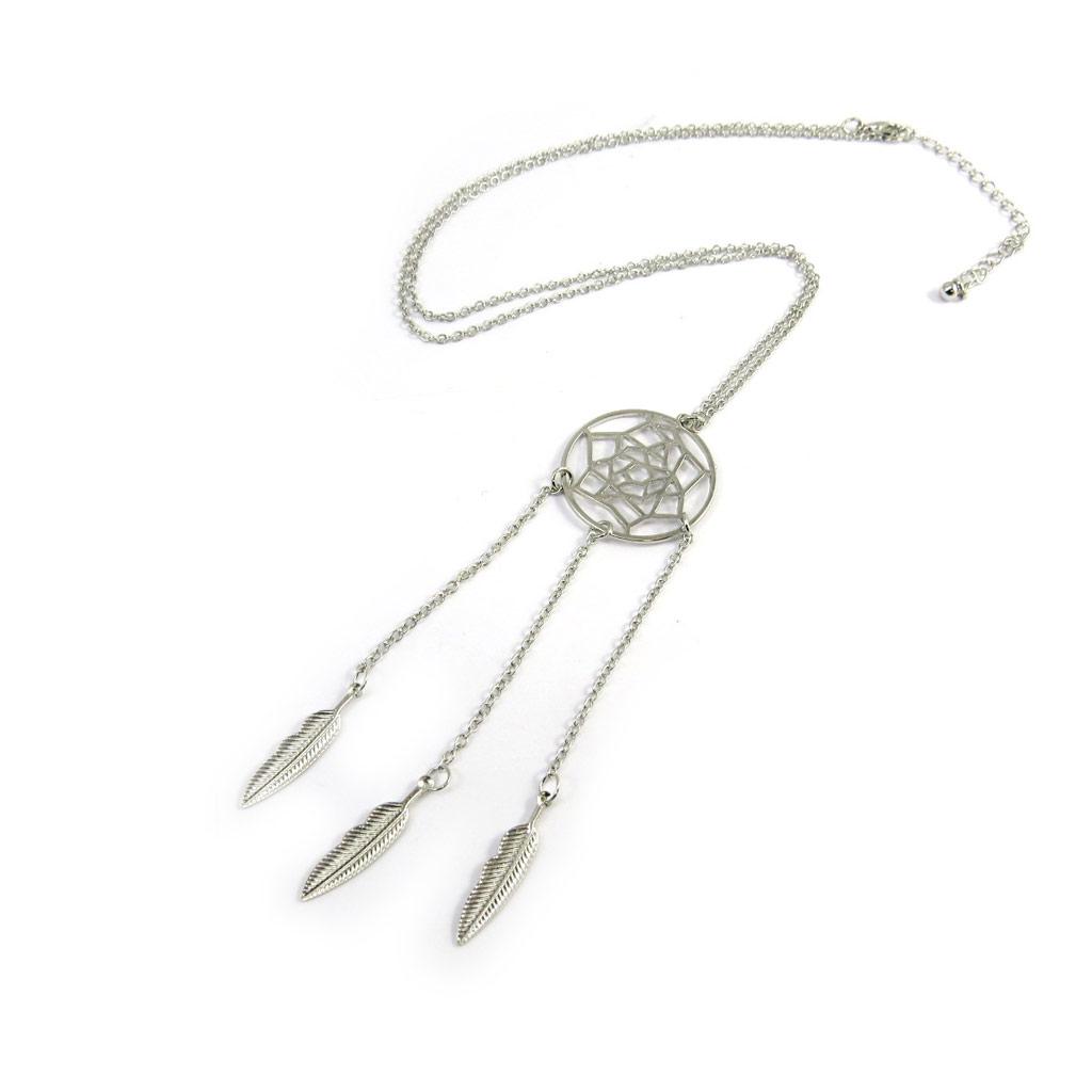 Les Trésors De Lily [N3111] - Silver 'Navajos' Long Necklace