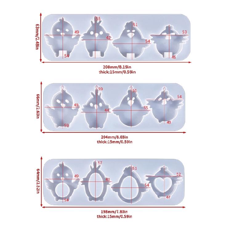 Earring Pendants Silicone Mold DIYs Animal Dog Shaped Keychain Molds Epoxy Resin