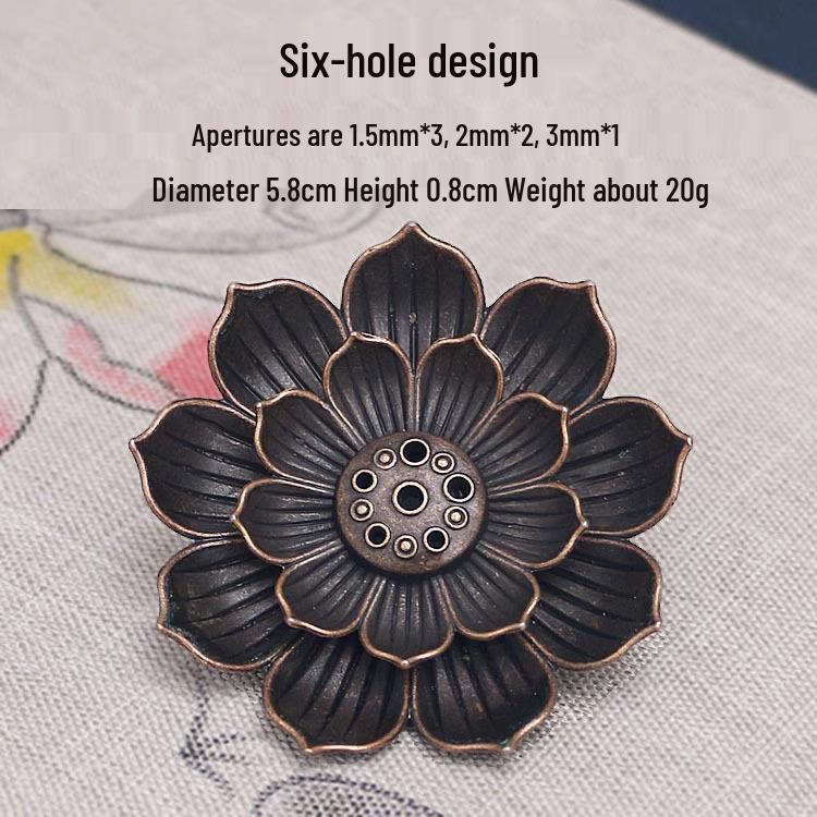 

Antique Lotus Multi-Hole Incense Holder - Creative Zen Sandalwood/Agarwood Burner Ornament