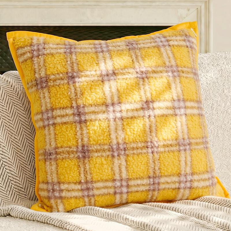 Embroidered Cushion Cover Yellow Butterfly Decorative Pillows for Sofa,45x45 Summer Pillowcase with Flowers for Backrest Support