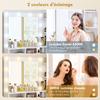 Dressing Table With Mirror And 10 LED Lights Adjustable Brightness Drawer Cupboard And Open Shelves 80x40x135cm White
