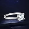 Rrjzz Prinzessschliff VVS1 CZ Labordiamant Solitärring Silber Goldfarbe Damen Verlobungsringringe für Hochzeit Feiner Schmuck
