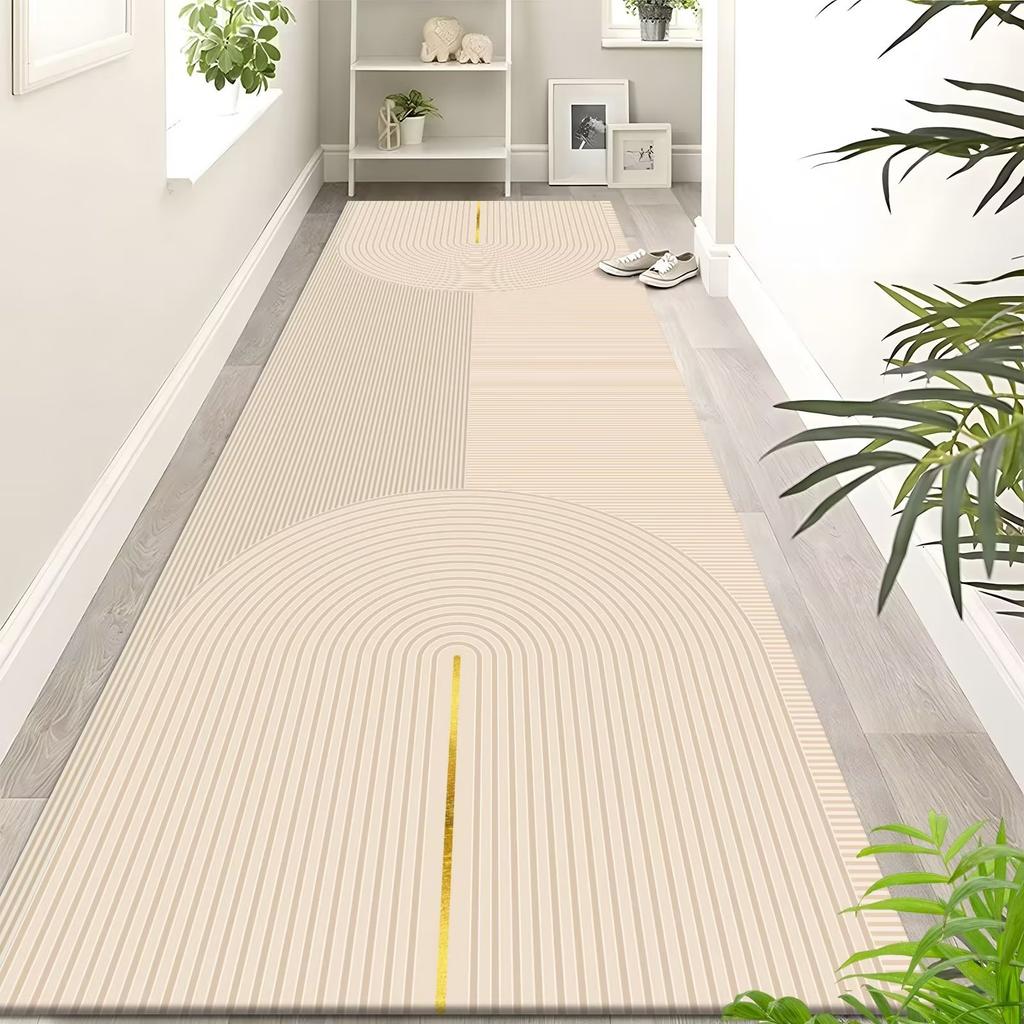 Modern Simple Long Corridor Carpet Runner Geometric Easy Clean Decoration Aisle Rug Non-slip Washable Stair Hallway Floor Mat