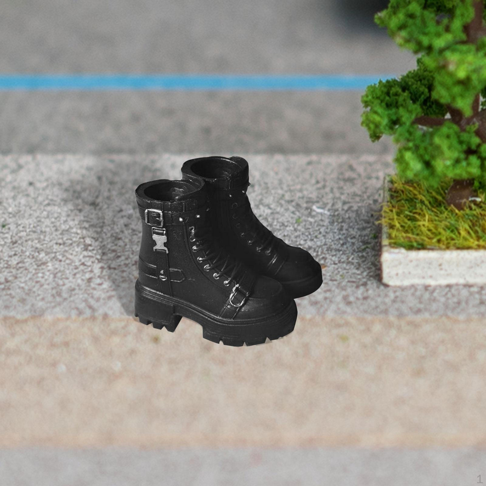 

1/6 Фигурки Ботинки BJD Обувь, Модные Детские Взрослые Подарки DIY для Куклы 30 см, 12 дюймов Женщина чёрный