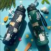 750ML New Stylish Matte Plastic Cat Water Bottle-Large Capacity Portable Sealed Sports Bottle for Fitness Leak-Proof Water Cup 1