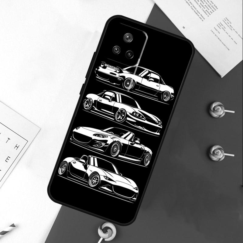 JDM Car RX7 MX5 Cover For Xiaomi 13T 11T 12T 14T Pro 13 14 15 Ultra POCO X7 Pro X3 X5 X6 F5 F6 M6 Pro Case