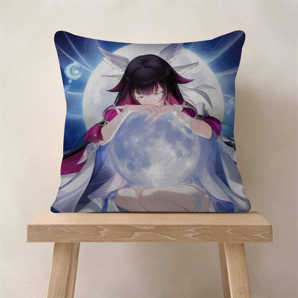 Game C-Columbina Genshin Cute Impact Pillow Cushion Cover Pillowcase Living Room Sofa Home Decor