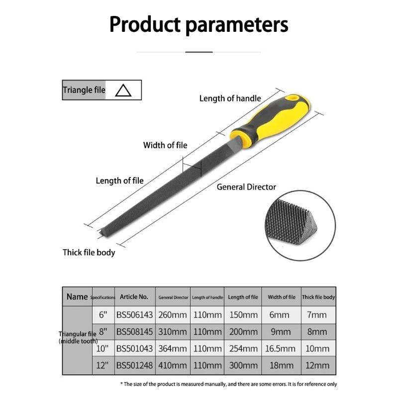 Asortyment ręcznych pilników do drewna, tarnik 3 szt. Wytrzymała stal, antypoślizgowa gumowa rączka, idealny do rzeźbienia, gratowania, mocowania biżuterii