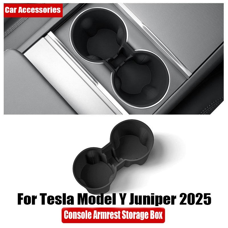 For Tesla Model Y/YL Juniper 2026 Silicone Rear Drink Holder Center Control Water Cup Beverage Storage Rack Interior Accessories