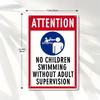 VintageStyle Metal Tin Sign  No Youngsters Swimming Without Adult Supervision  Weatherproof Wall Decor for Home Office