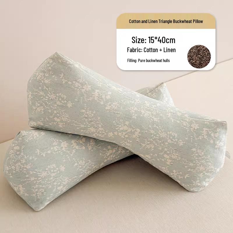 Buckwheat Neck Support Pillow - Removable, Washable, Cotton Linen for Cervical Health & Relaxation Buckwheat Hull Filling