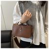 Fashionable Minimalist Crossbody Bag with Top Handle and Flap for Women - Solid Color Square Purse Simple Design Shoulder Bag