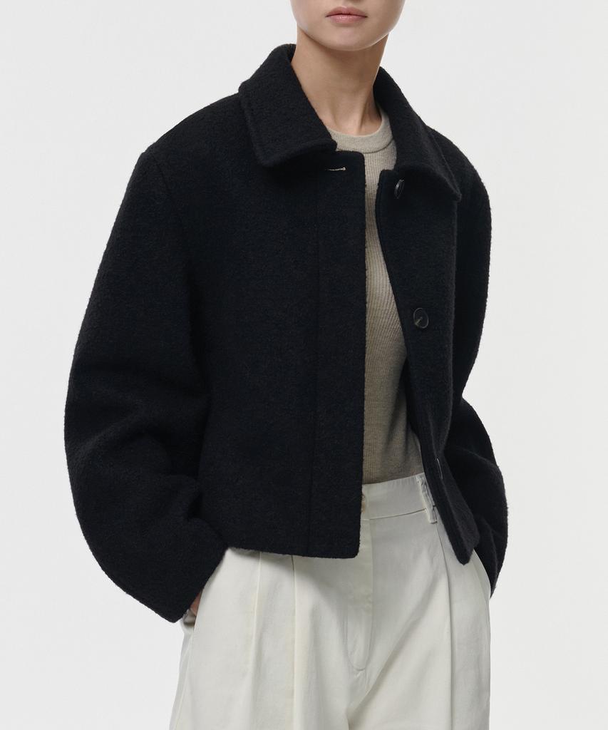 Musinsa Standard Woman Women'S Wool Blend Boucle Short Mac Coat [Black]