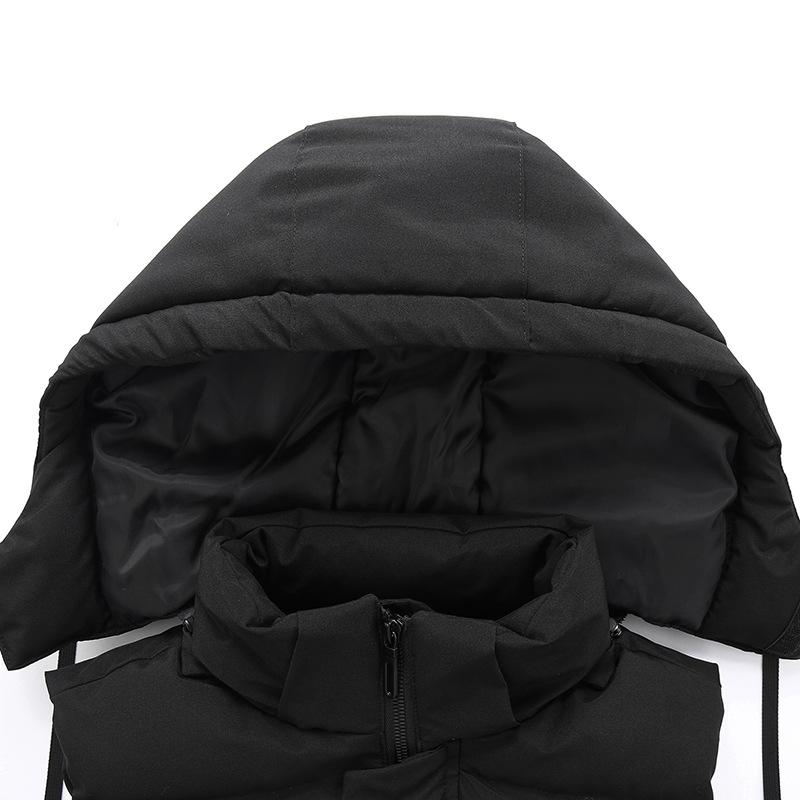 Pánská vesta Slim Fit s kapucí Pěkná bavlněná bunda tílko Módní a teplá vesta