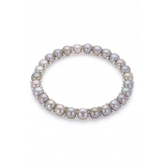 Bracelet - PEARLS & COLORS - Pearls & Colors - Perle d'eau douce 3-4 mm - Perle grise - Argent 925