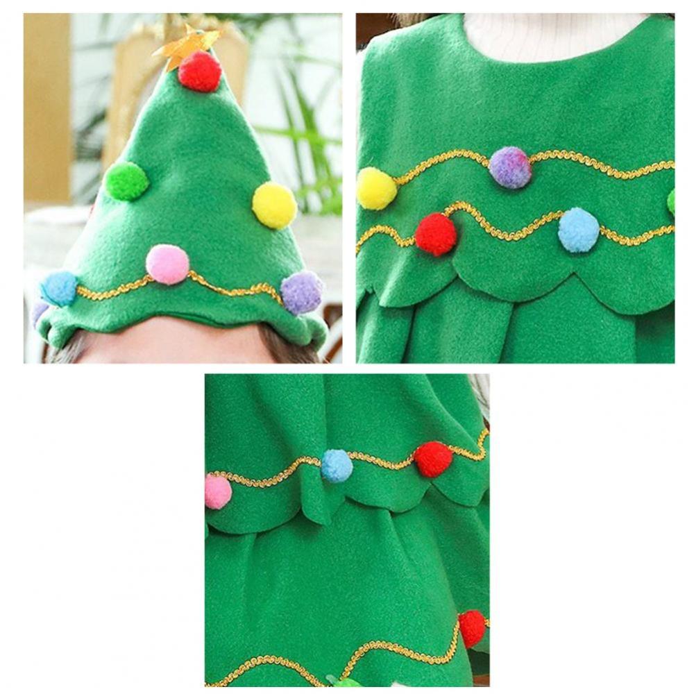 Decor Green Xmas Clothes with Hat Cosplay Performance Clothes Kawaii Christmas Tree Costume  Party